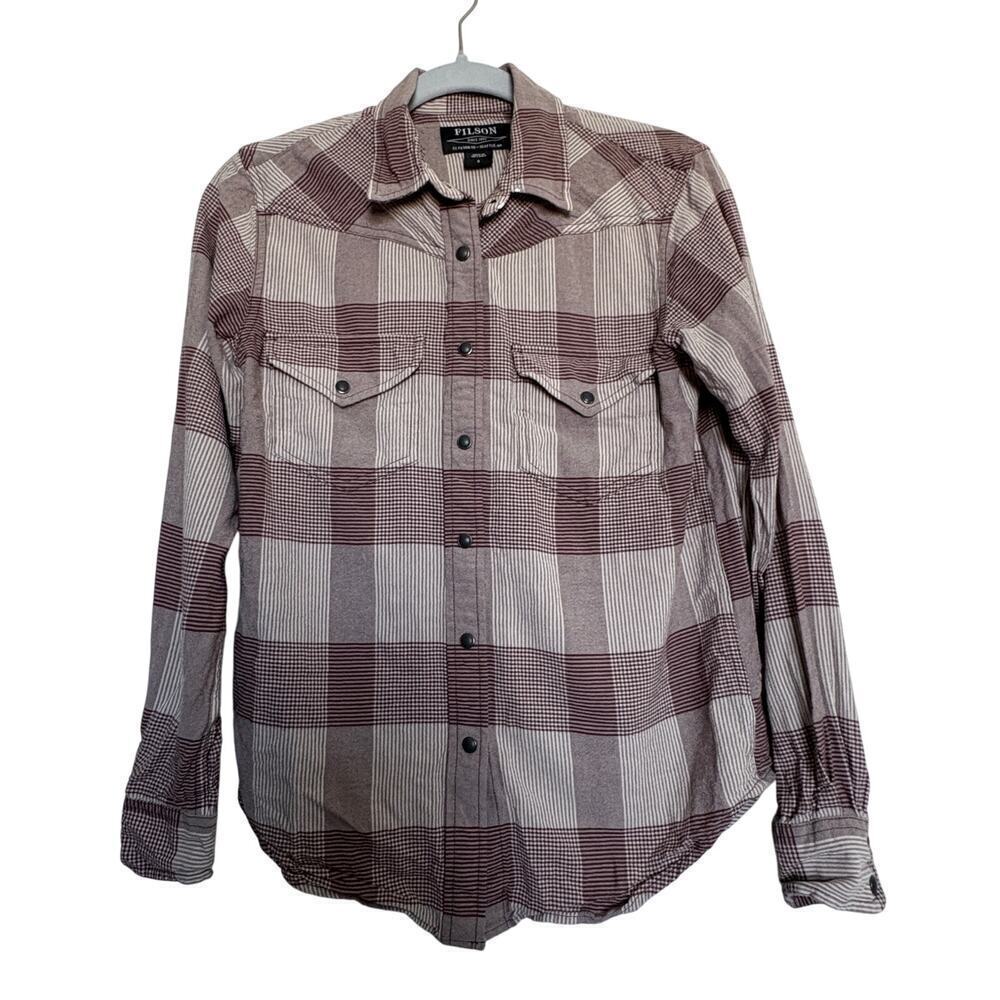 Filson Wool Blend Westerncore Plaid Button Shirt Brown SOldMoney Dark Academia